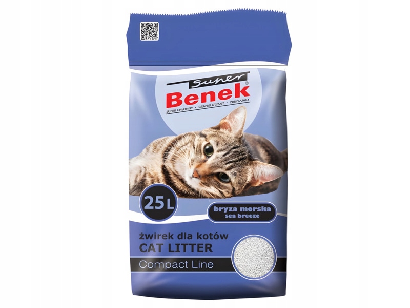 Żwirek dla kota Benek Compakt Bryza Morska 25 L