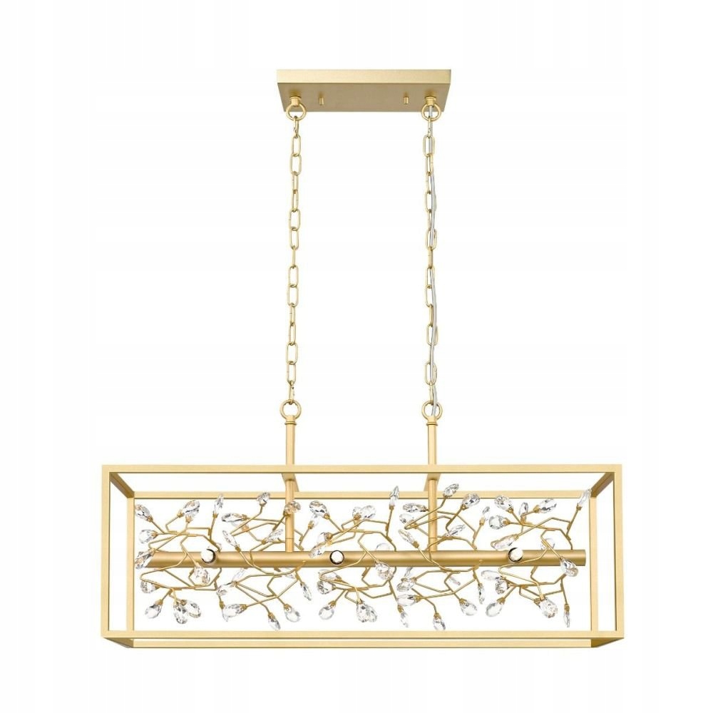 Zlatá obdĺžniková závesná lampa luster Spring nad stôl Zuma Line