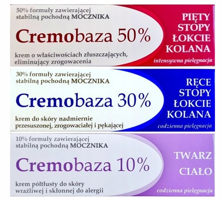 

Cremobaza Zestaw kremów z Mocznikiem 10% 30% 50%