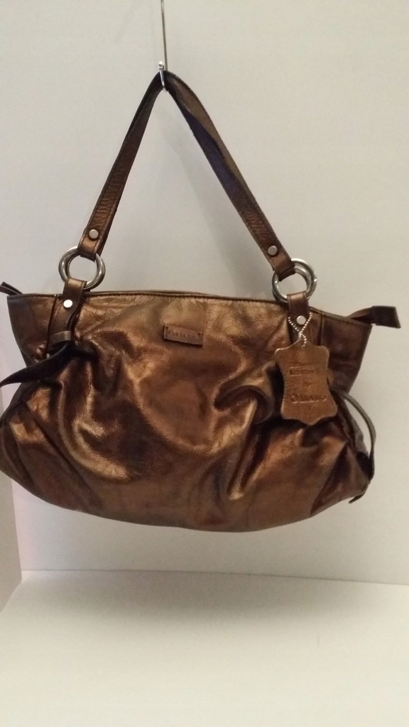 TOREBKA MIEJSKA ORIANO SKÓRZANA ORYGINALNA złota