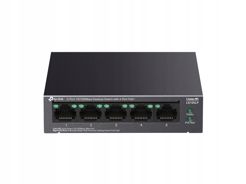 Switch Tp-link LS105LP Fast Ethernet, 5 portów, Funkcja PoE