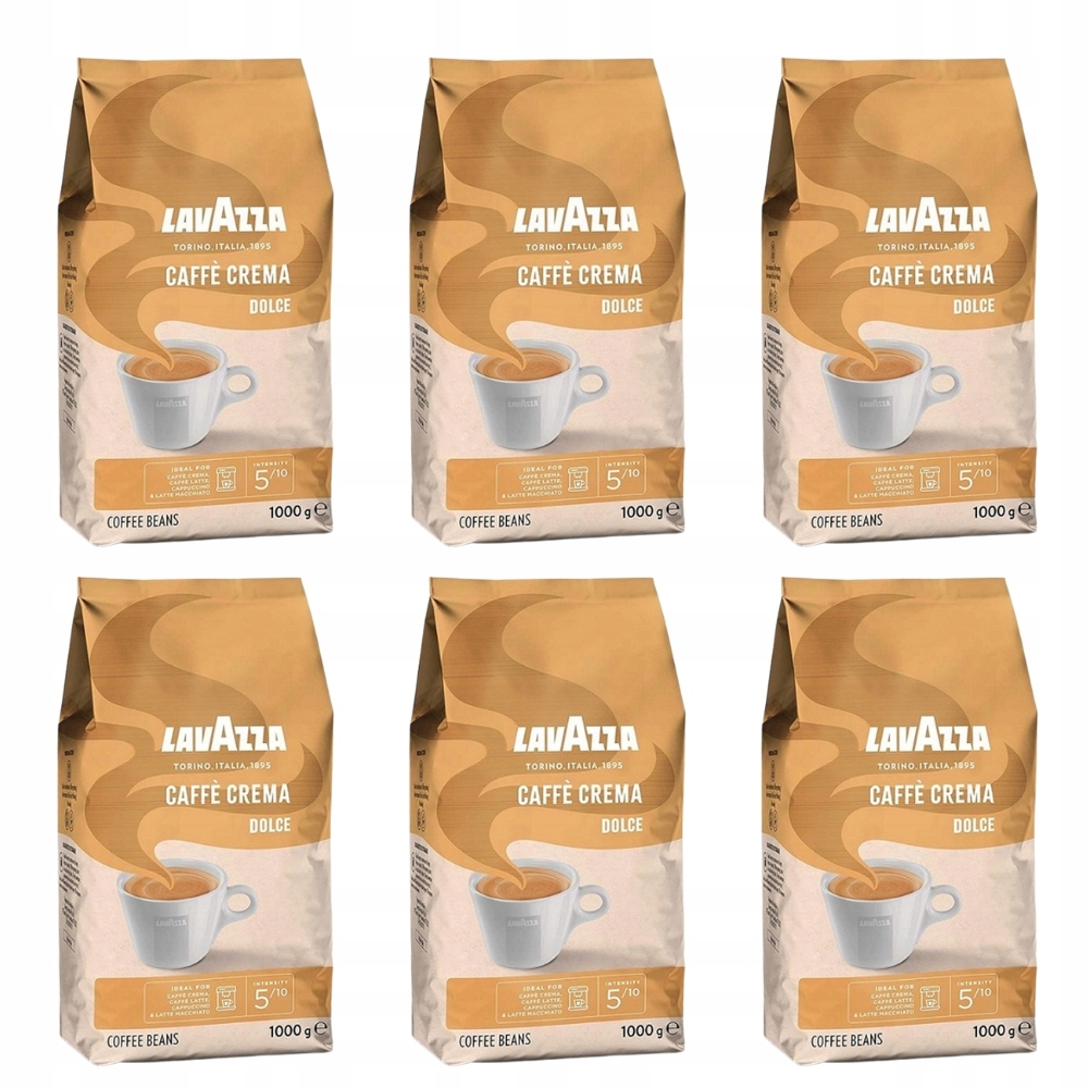 Levně Káva zrnková Lavazza Caffe Crema Dolce 1 kg x 6 sada káv 6 kg