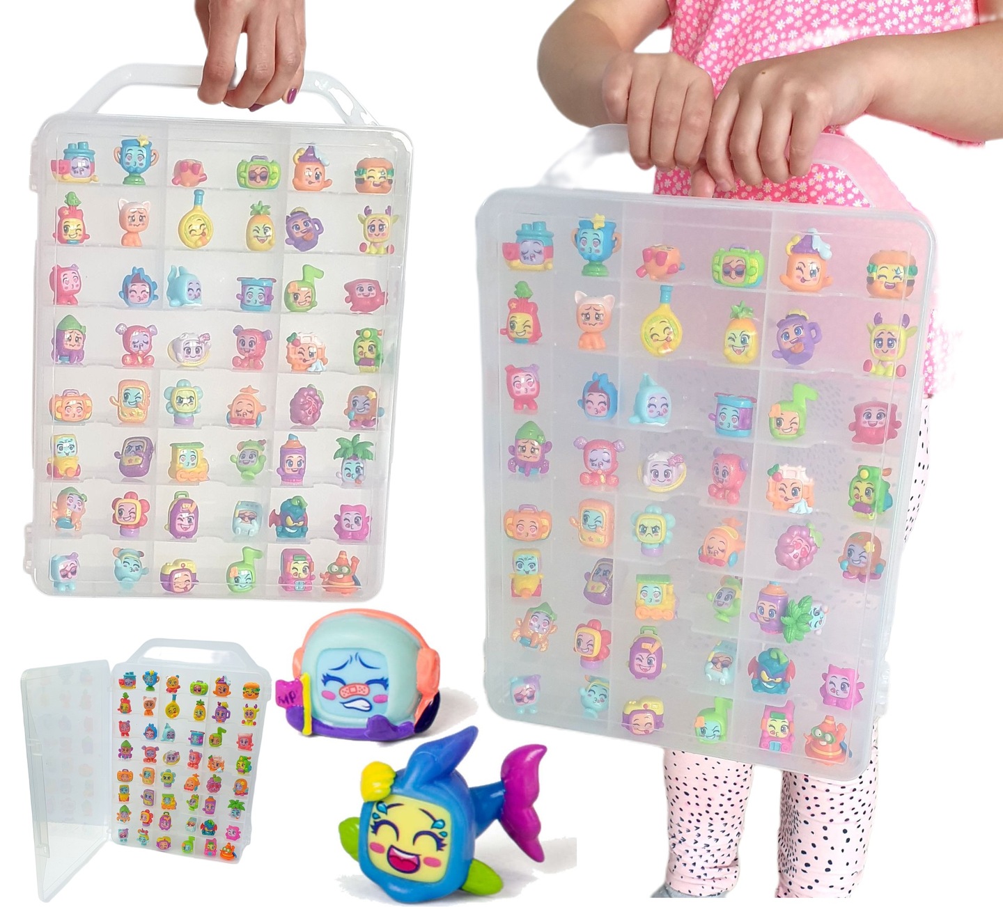Walizka na figurki typu Mojipops 100 miejsc - Idealny organizer