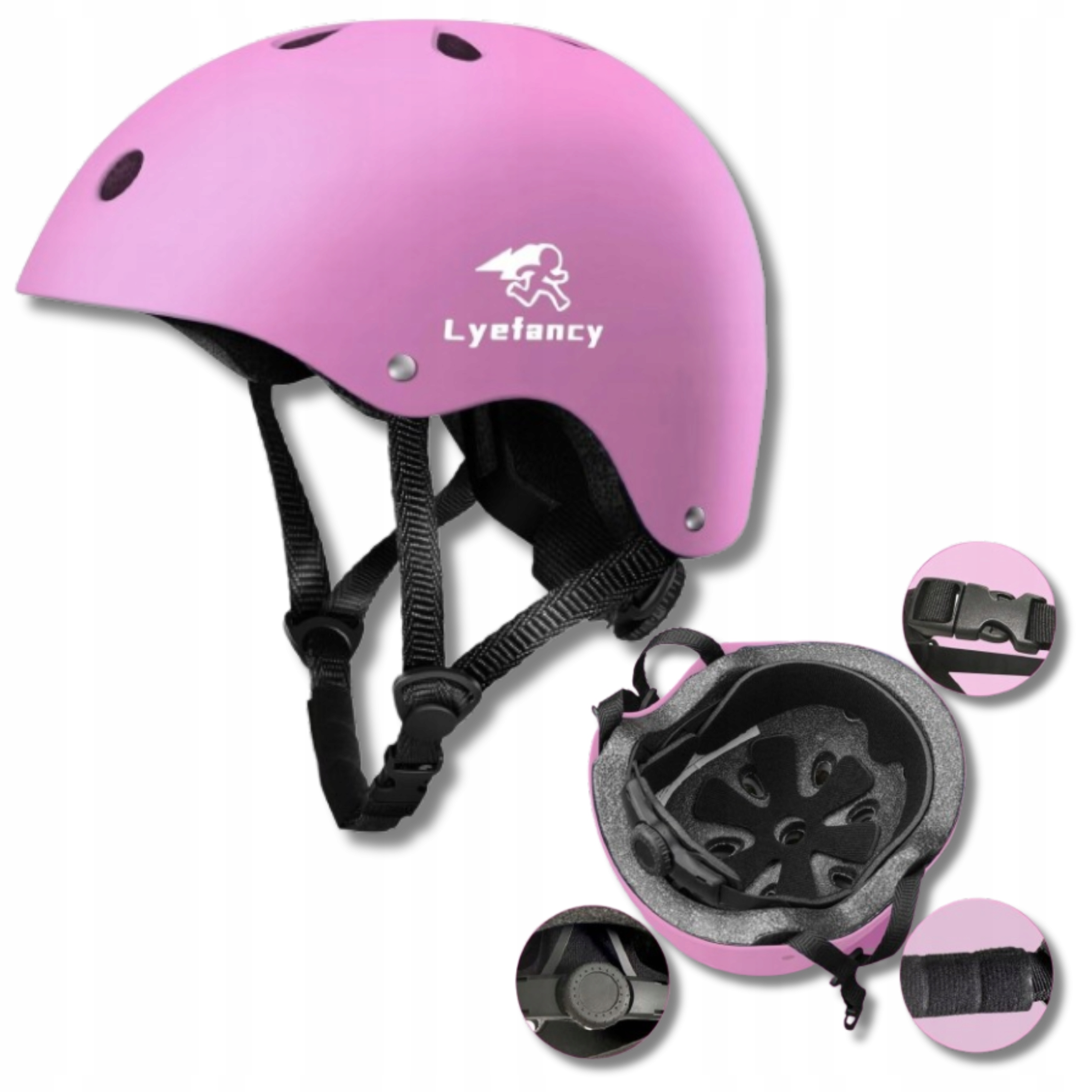 Kask Rowerowy Dziecięcy Regulowany M 55-57 cm 8-13 Lat Różowy Abs