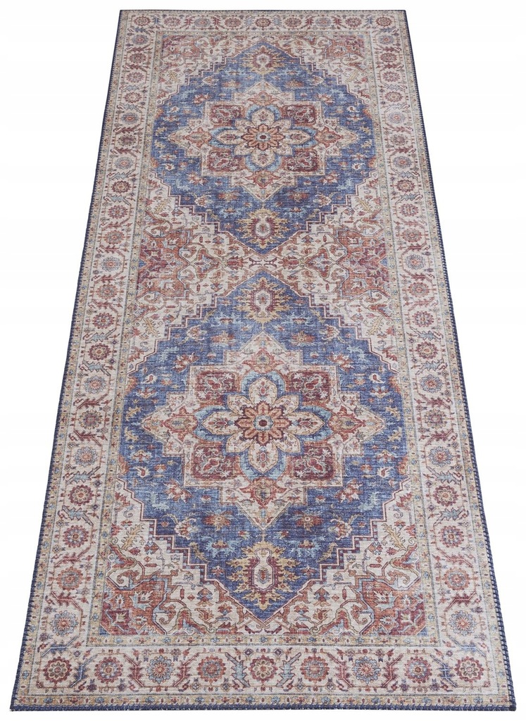 Běhoun 80x200 pro chodbu-předsíň, modrý, orientální, plochý, tkaný