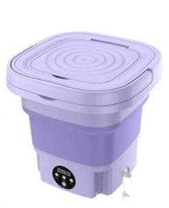 Automatická cestovná práčka mini skladacia, prenosná, 12 l, fialová