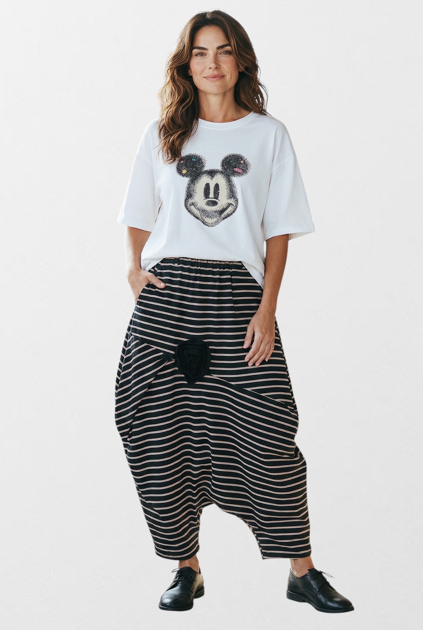 Dámské kalhoty Simbady elegantní Wendy Trendy oversize móda Italská Itálie