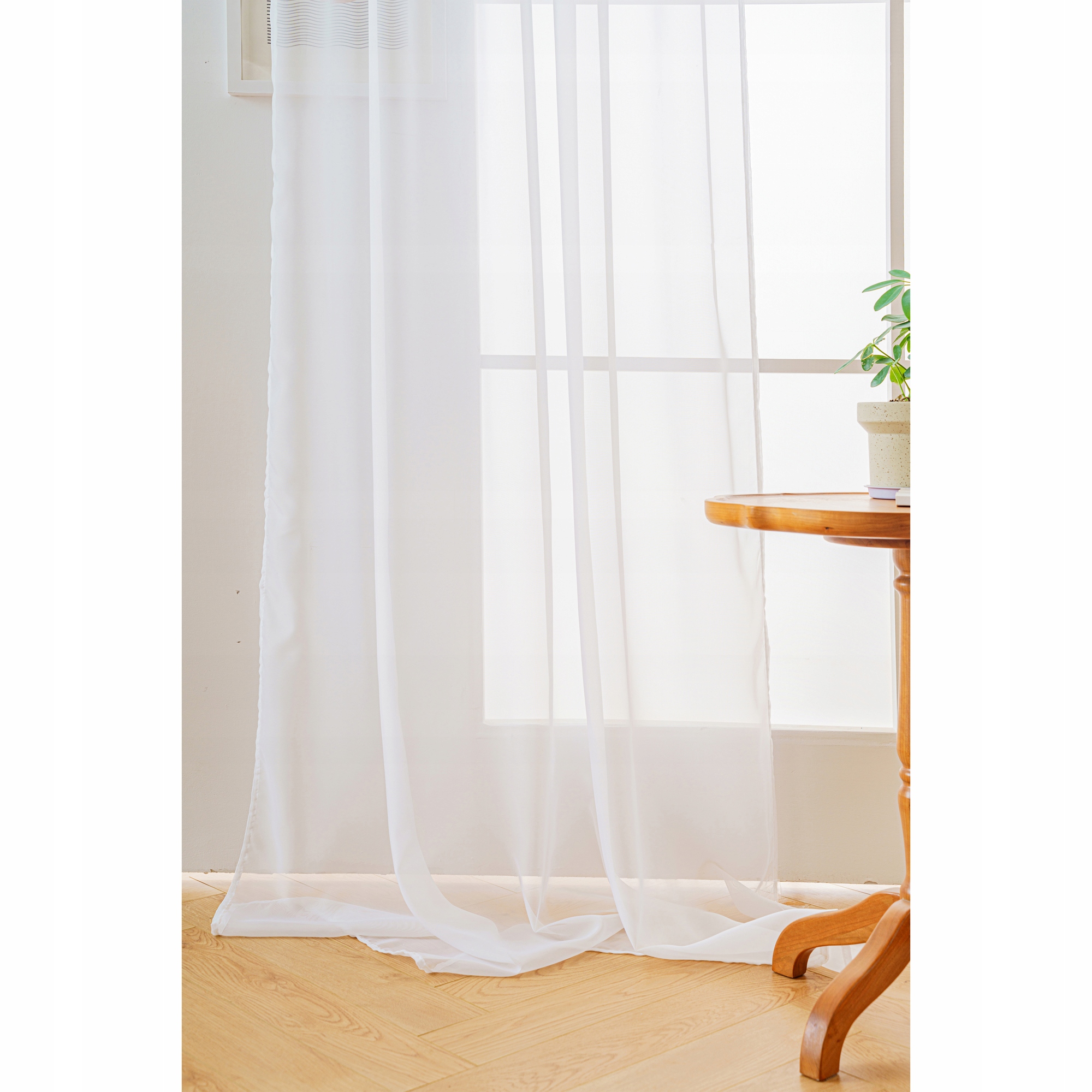 FIRANA GOTOWA NA TAŚMIE 145X250 FIRANY DO SALONU SYPIALNI WOAL BIAŁA Materiał woal