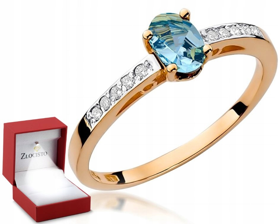Prstýnek Topaz a Brilianty Růžové zlato