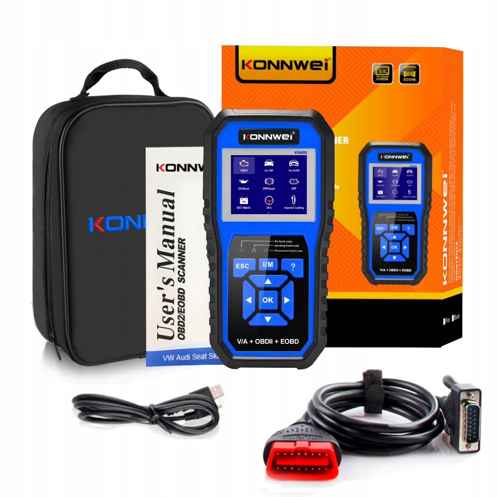 Diagnostický Nástroj Rozhranie OBD2 Skener Vag Univerzálny Konnwei KW450