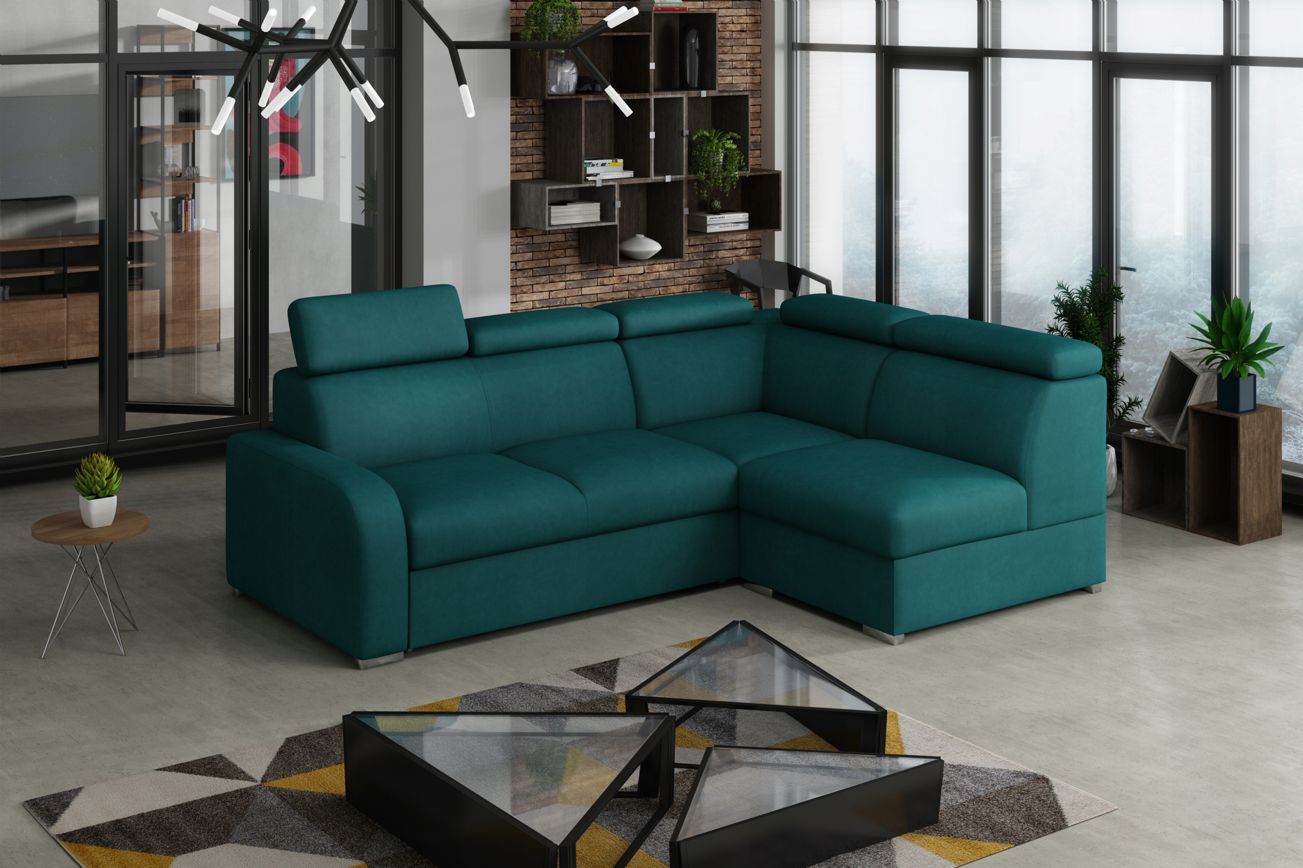 narożnik MALMO X ruchome zagłówki i duże spanie