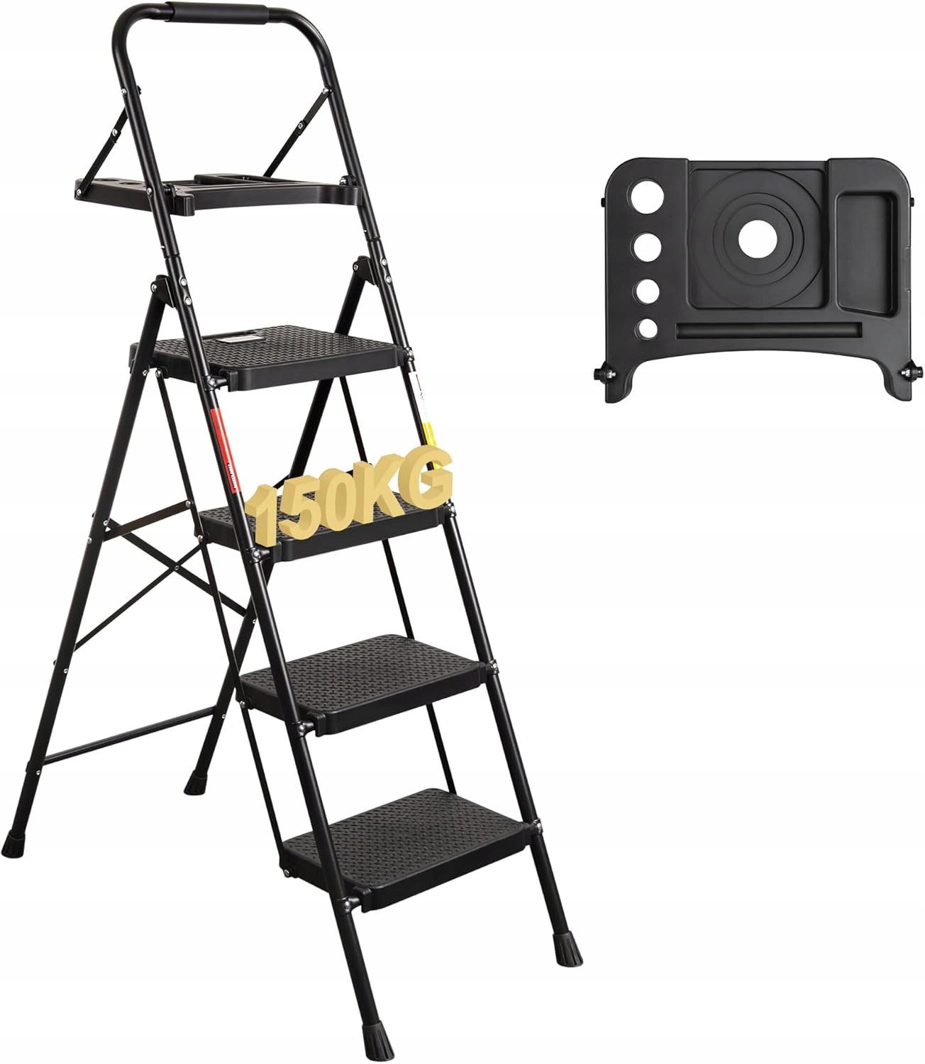 Bontec 4-stupňový rebrík s maximálnymi širokými stupňami 150 kg 146x94x46 cm