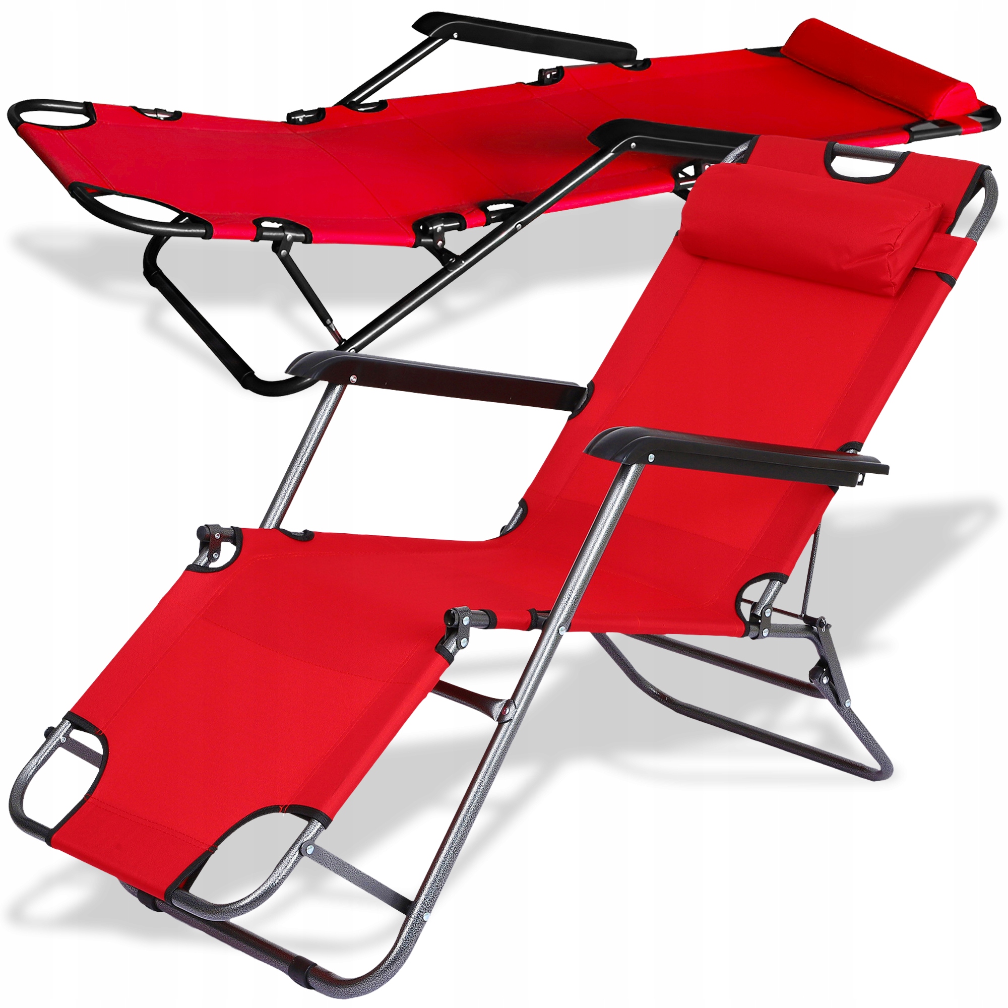 Leżak Ogrodowy Plażowy Fotel Składany Zero Gravity Turystyczny Krzesło 2w1