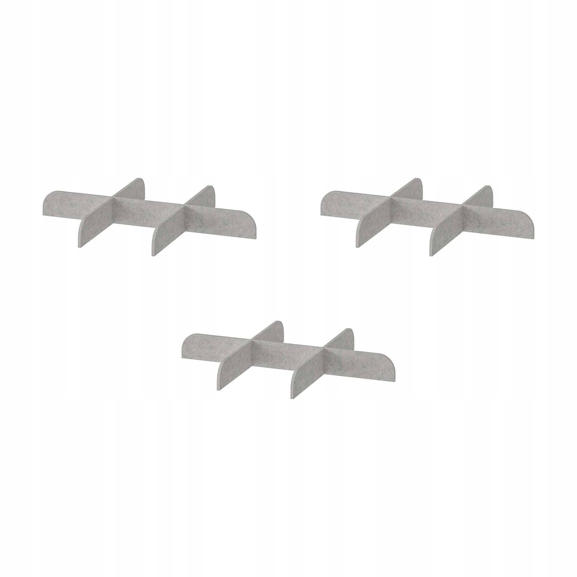 3 ks Přihrádka k podnosu Komplement světle šedá 50x35 cm Pax