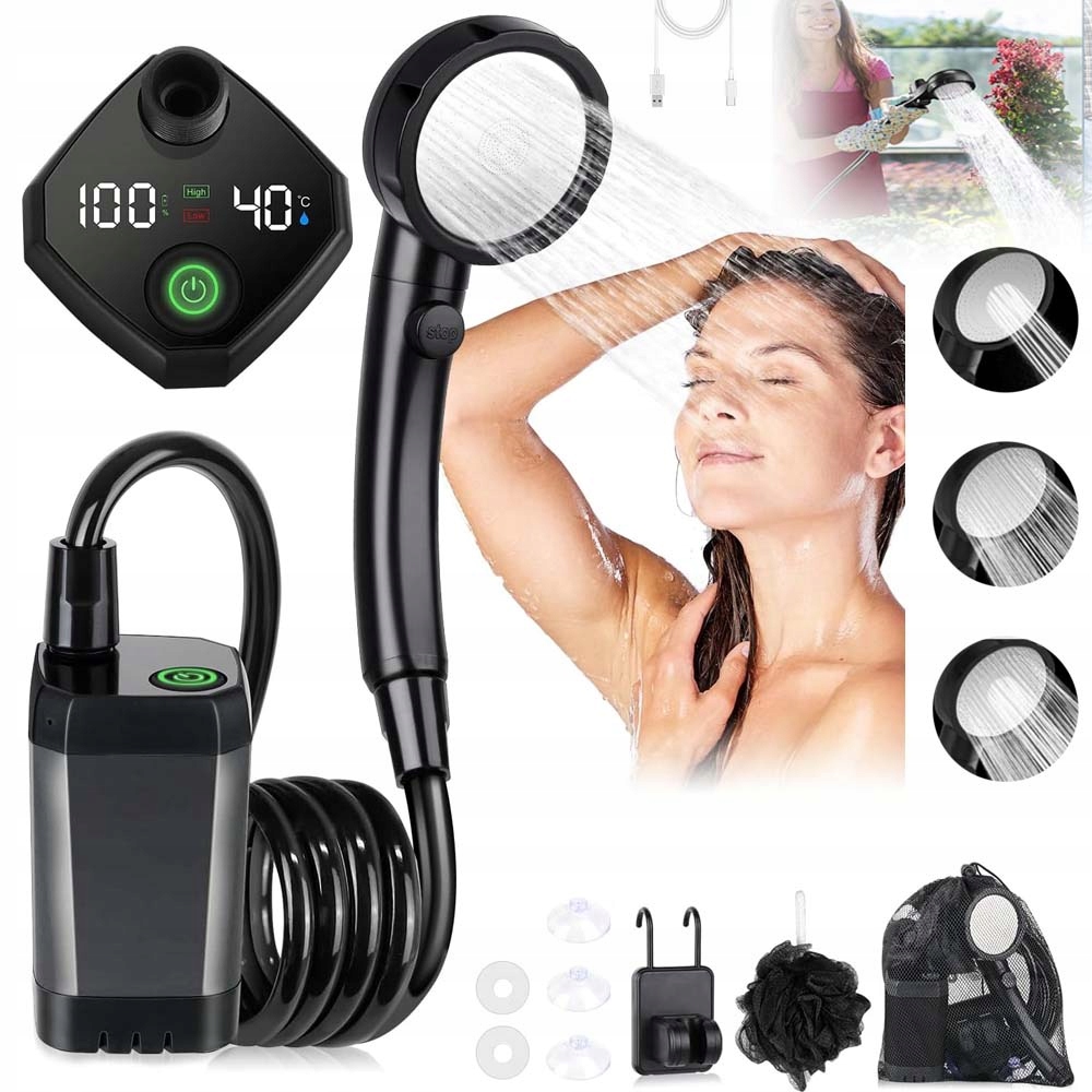 Turistická Sprcha Pro Kempování S Displejem Teploty 5V