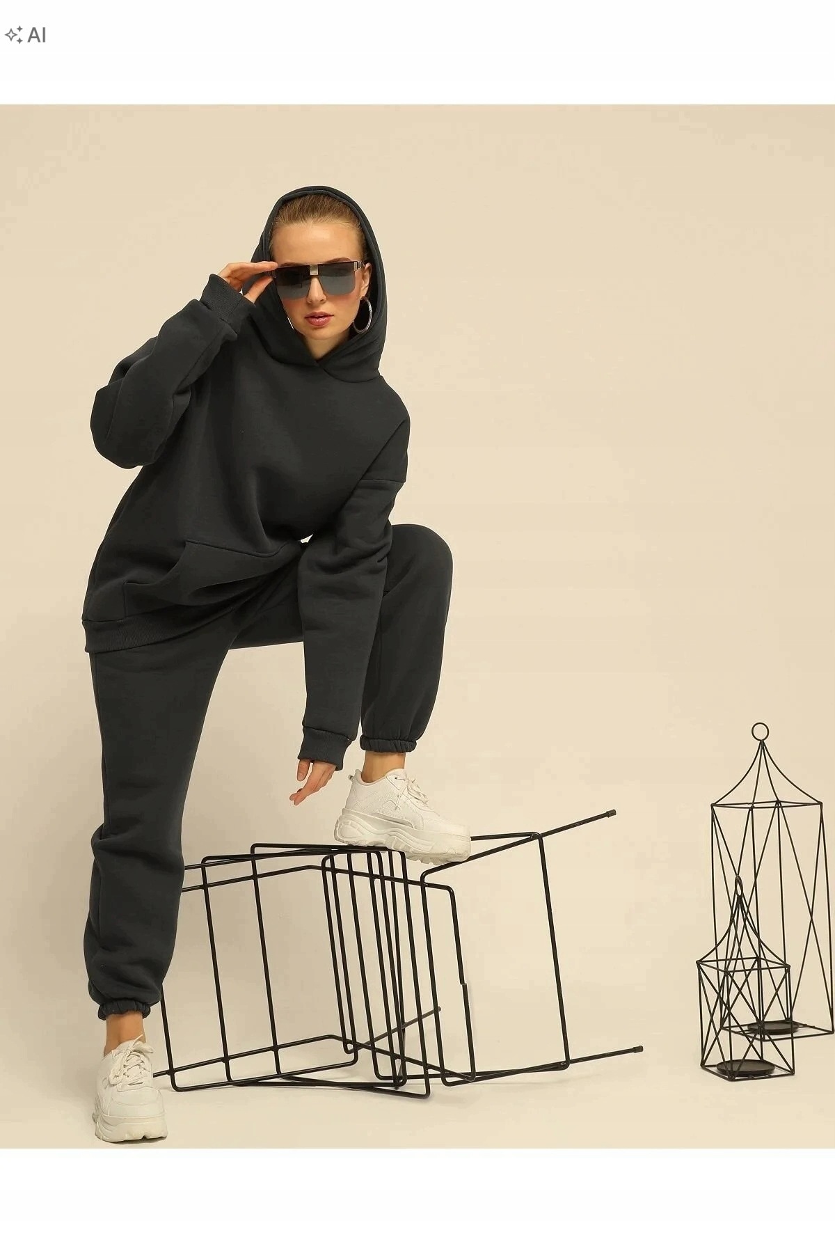 Teplákovka Dámský Měkký Oversize Komplet S Kapucí M 5IA
