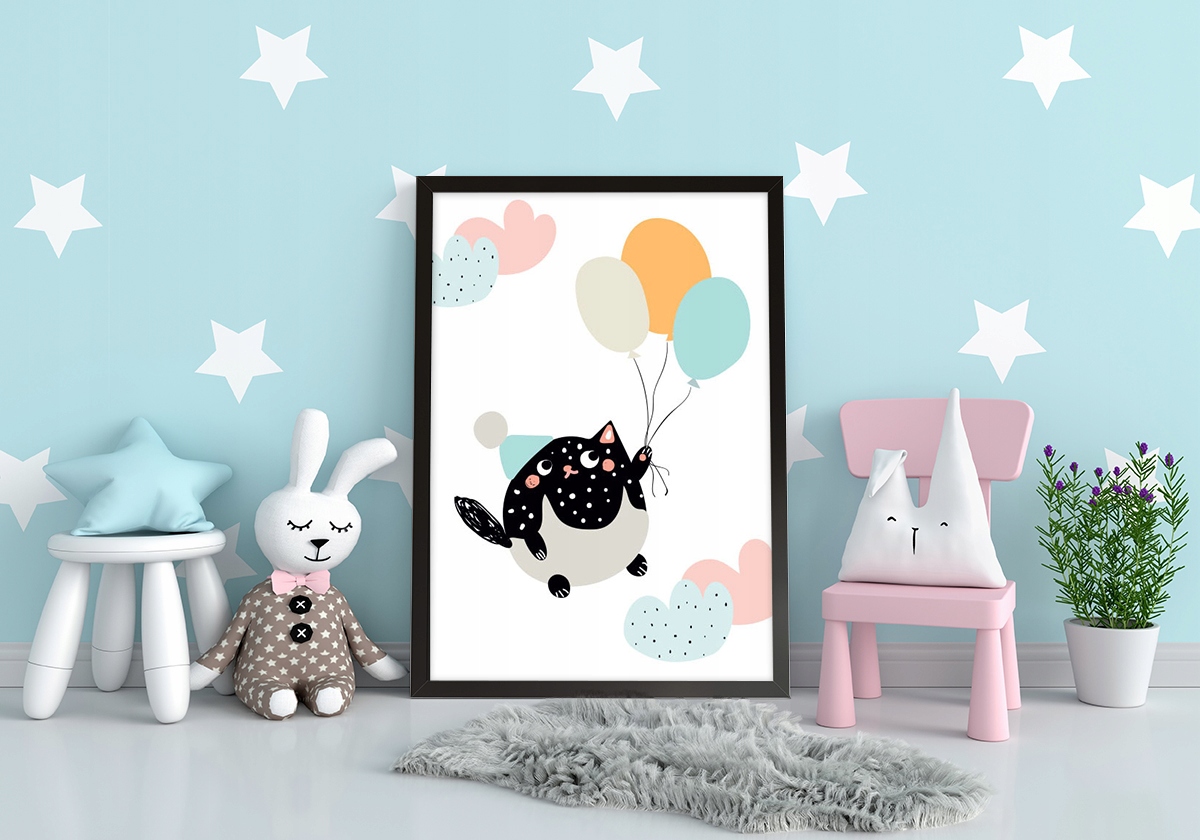 OBRAZ PLAKAT W RAMIE 33x43 cm Kot PD222 Płeć chłopcy