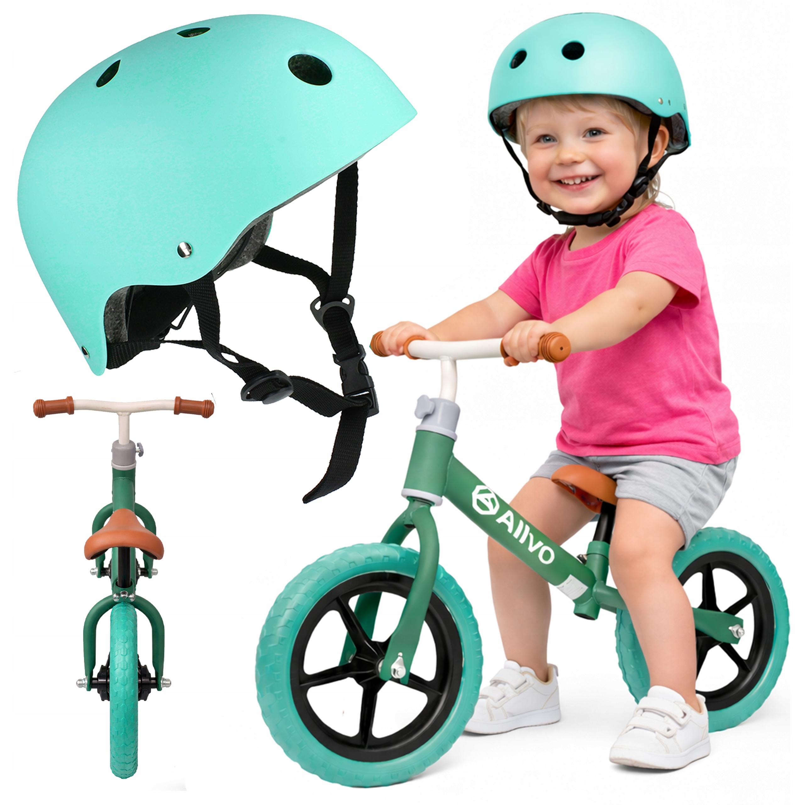 2w1 Rowerek Biegowy Rower Dla Dzieci Lekki Regulowany 12'' Kask 48-54 CM