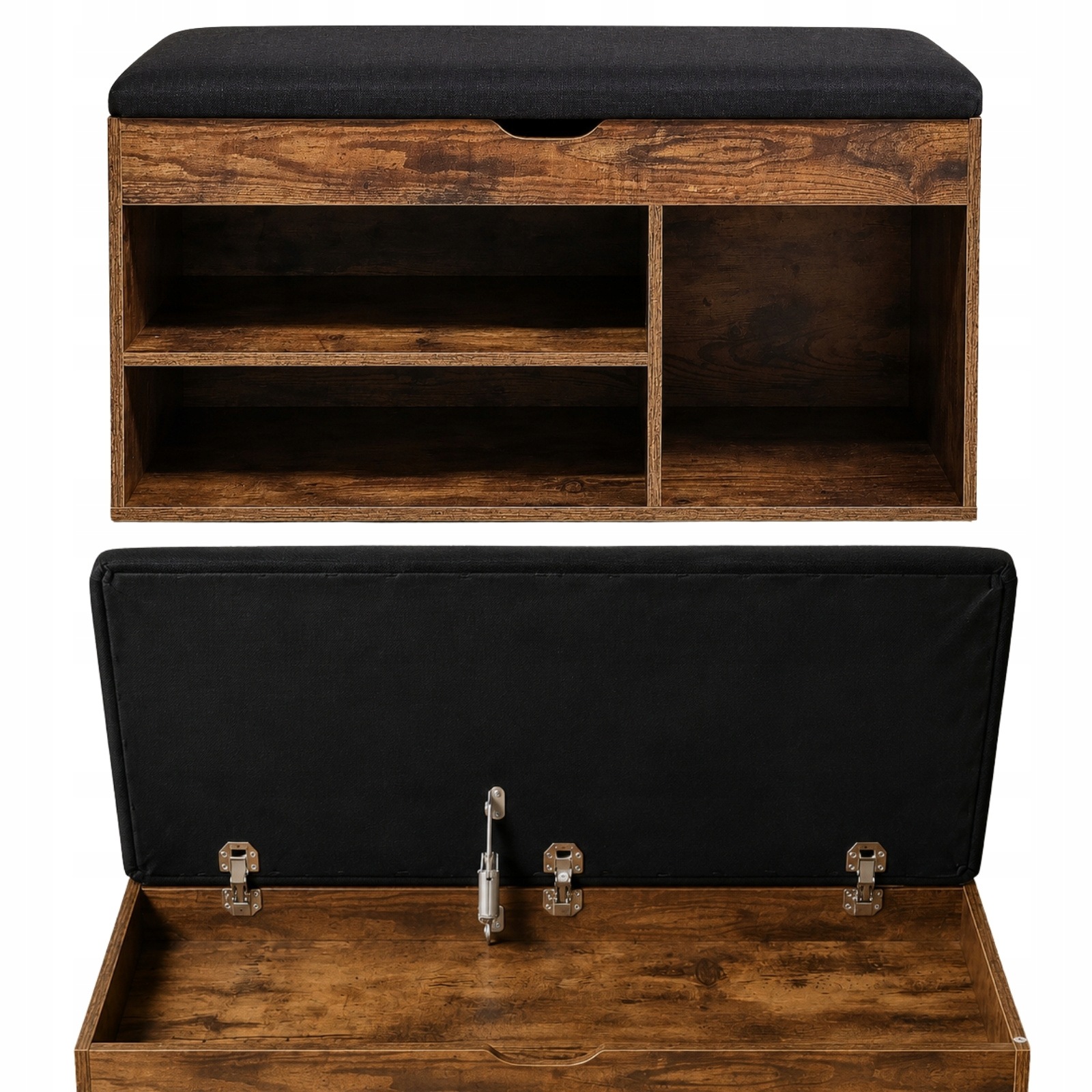 Botník S Sedákem 80X30X43 CM, Tmavě Hnědá Mdf, Do Předsíně