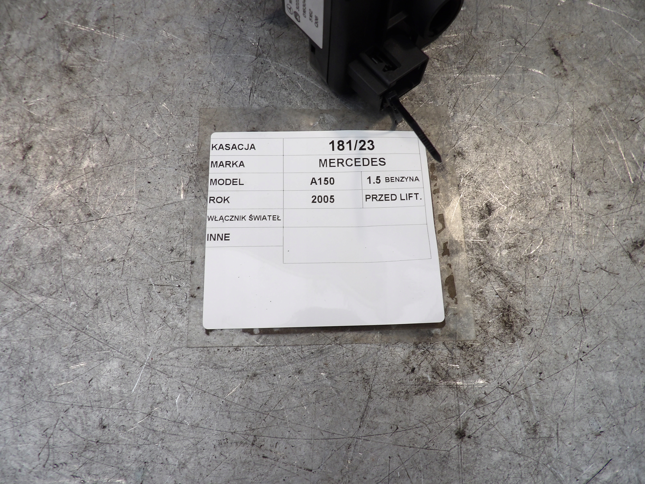 MERCEDES A169 INTERRUTTORE LUCI A1695452204
