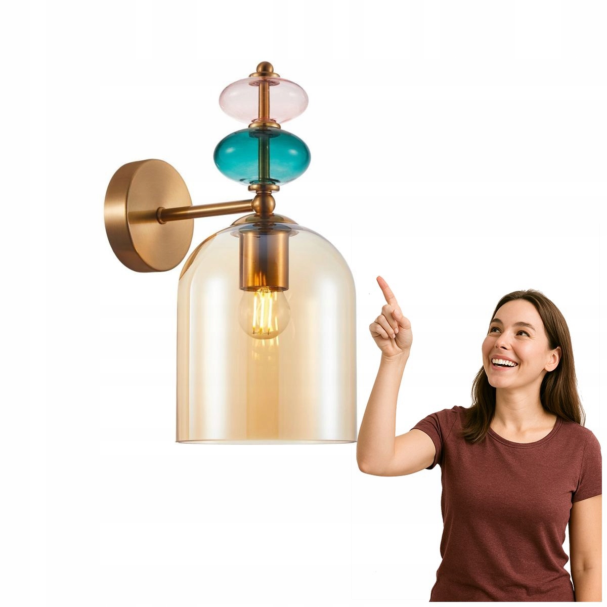 Žlto-zlatá nástenná lampa Busco, moderný štýl, 40 W Italux