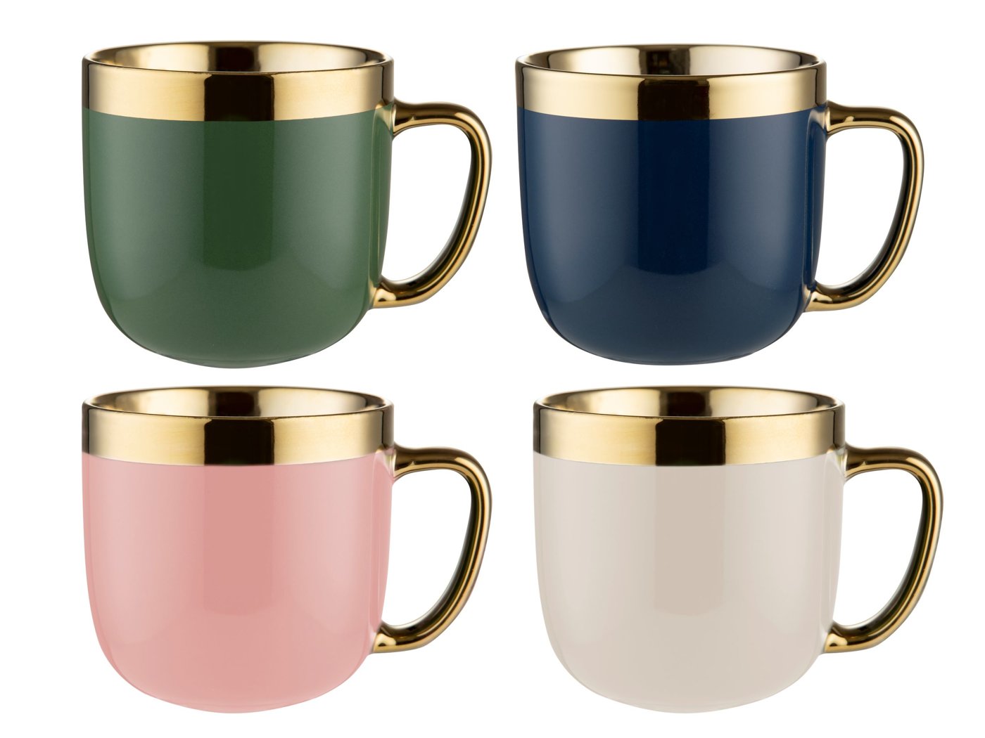 Kubek Florina BEŻOWY GOLD RING porcelana 530 ml