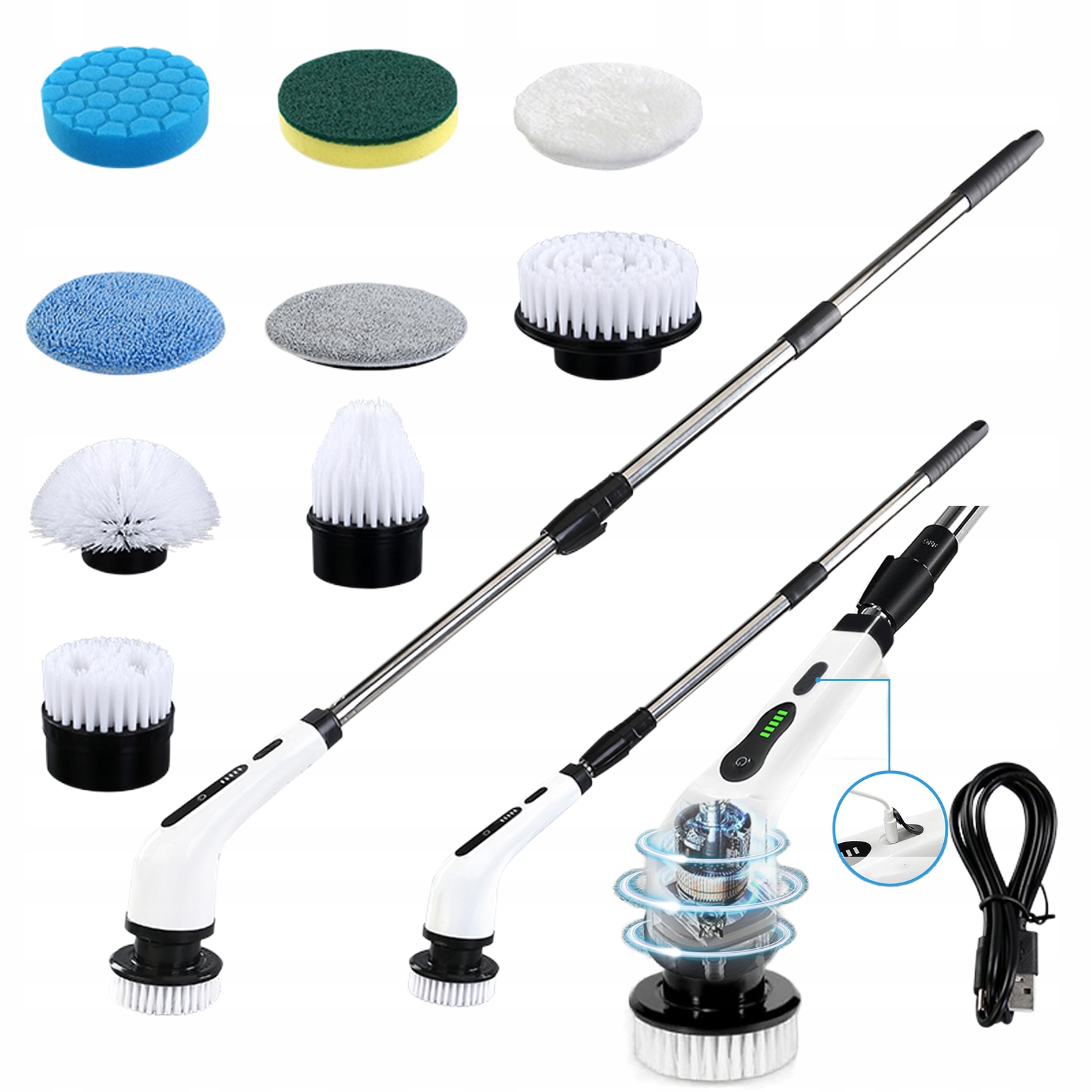 Levně Elektrický Bezdrátový Rotační Kartáč S Led Obrazovkou A Výkonem 25 W