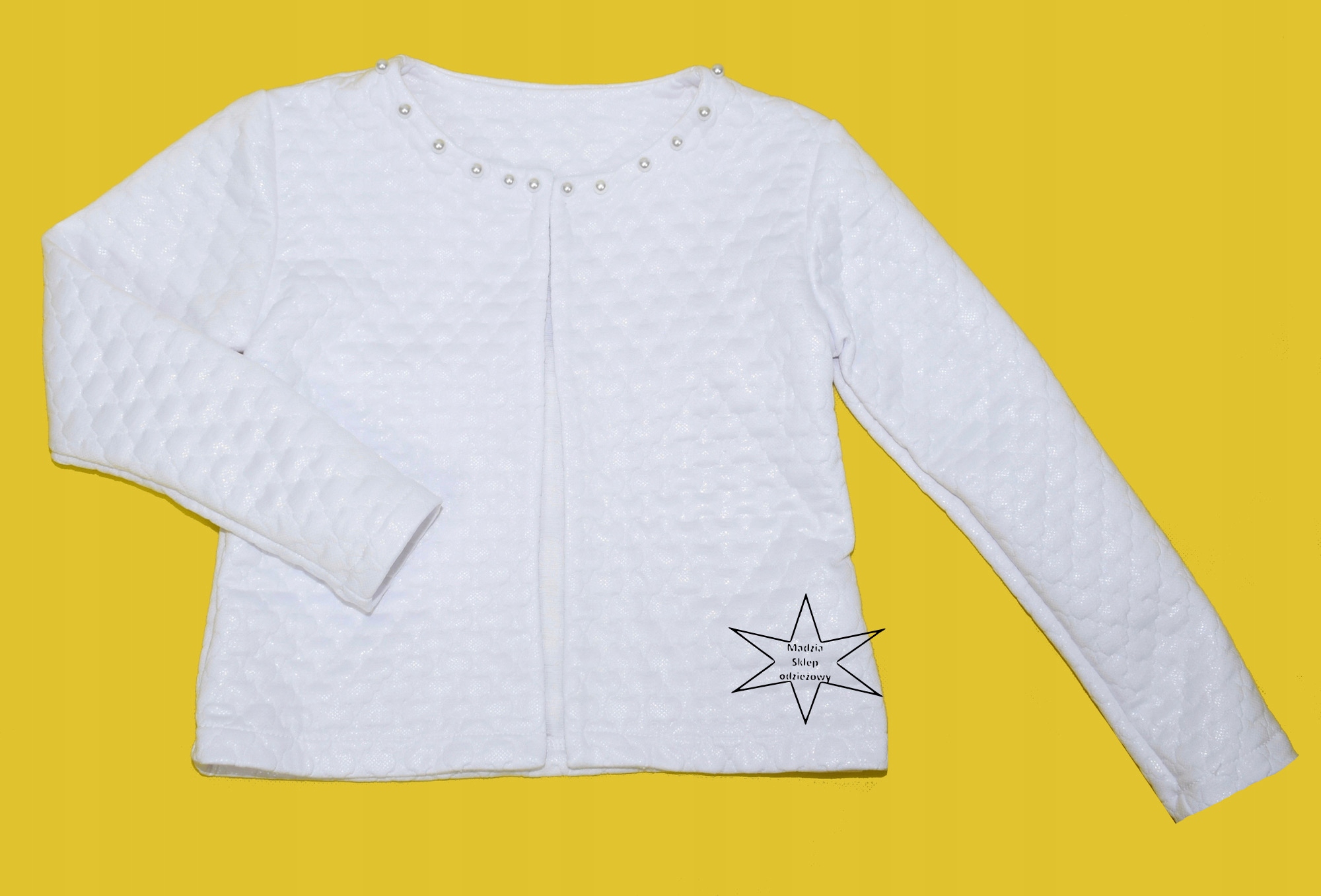 Bolerko żakiet wizytowe białe Jomar 152 Rozmiar 152