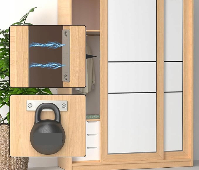 12×MOCNE MAGNETYCZNY ZAMEK ZATRZASK MAGNES MEBLOWY SREBRNY WYSOKIEJ JAKOŚCI Szerokość 17 mm