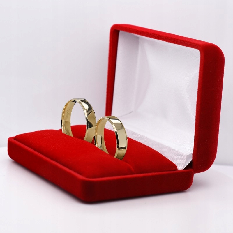 ZŁOTE OBRĄCZKI ŚLUBNE Fazowane Trapezowe 5mm Soczewka #27/4,3g pr.585 1szt. Kod producenta O15Z/045/ZO