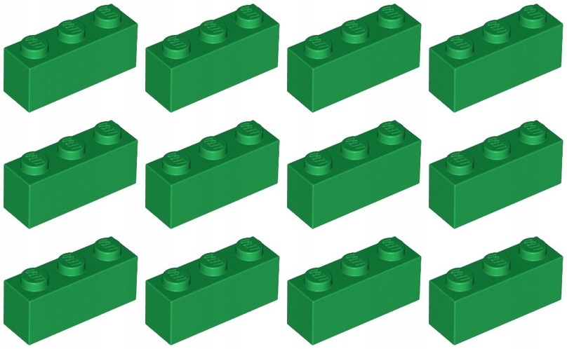 

Lego 3622 Klocek 1x3 zielony Nowy (15g) 12 szt.