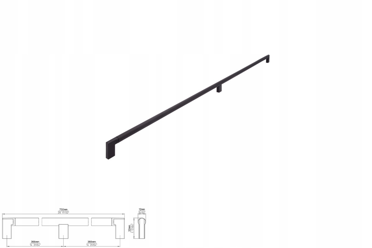 Nábytková úchytka Siro 2457-750PB12PB12 černá matná