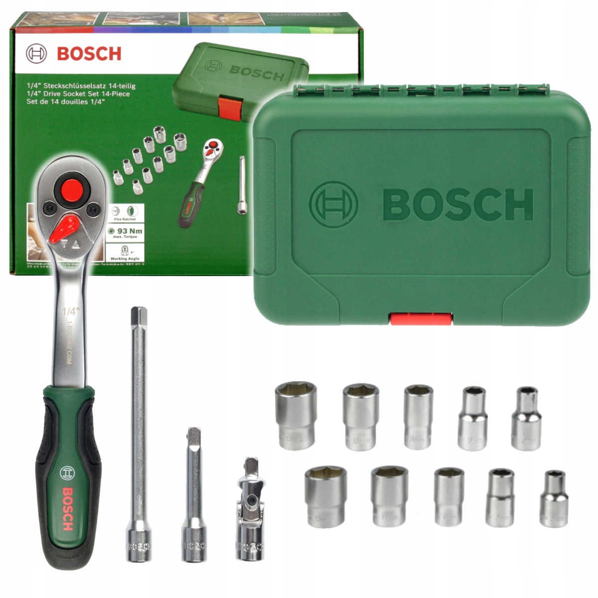 

Zestaw 10 nasadek 1/4'' z grzechotką Bosch
