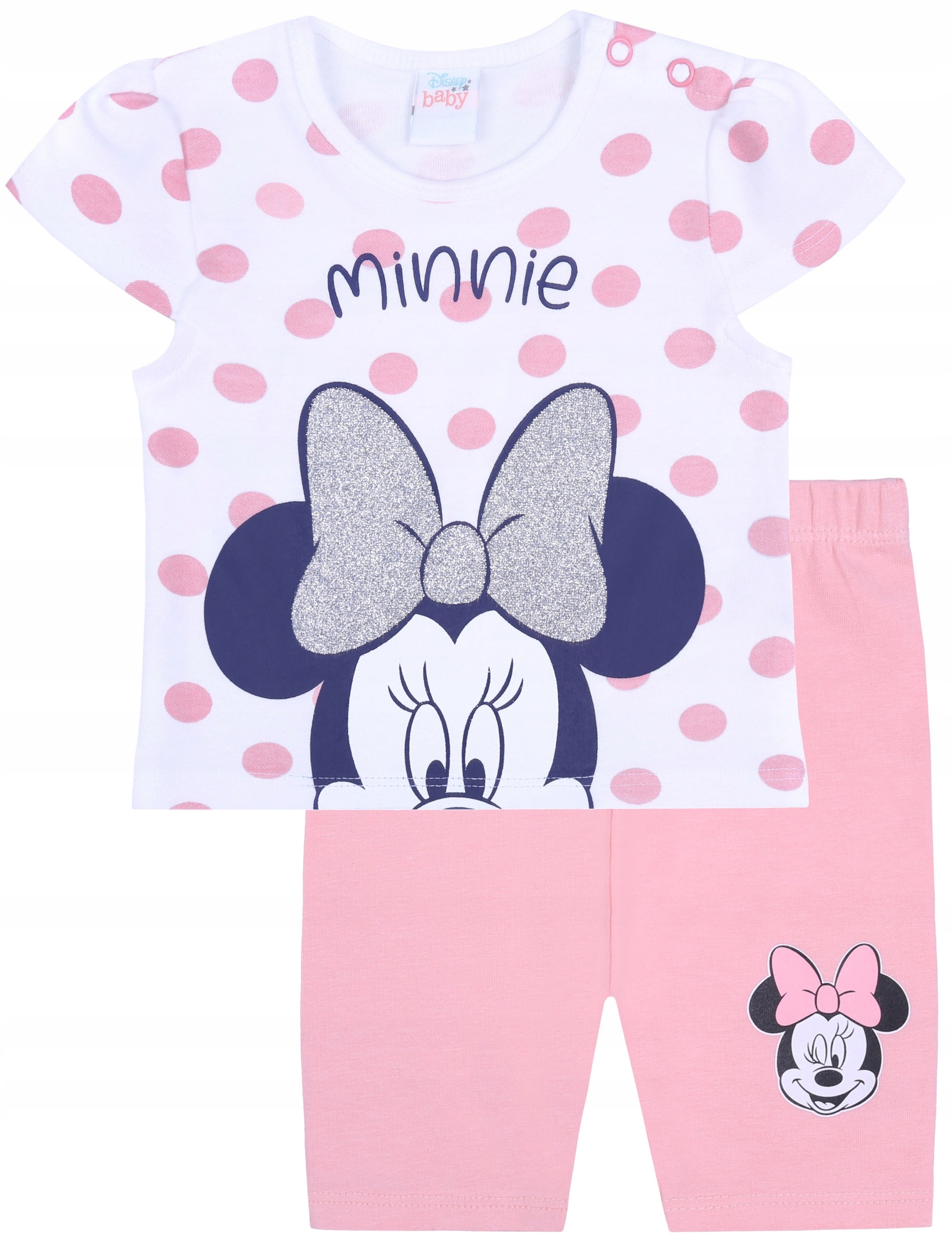 

Biało-morelowy komplet niemowlęcy Myszka Minnie