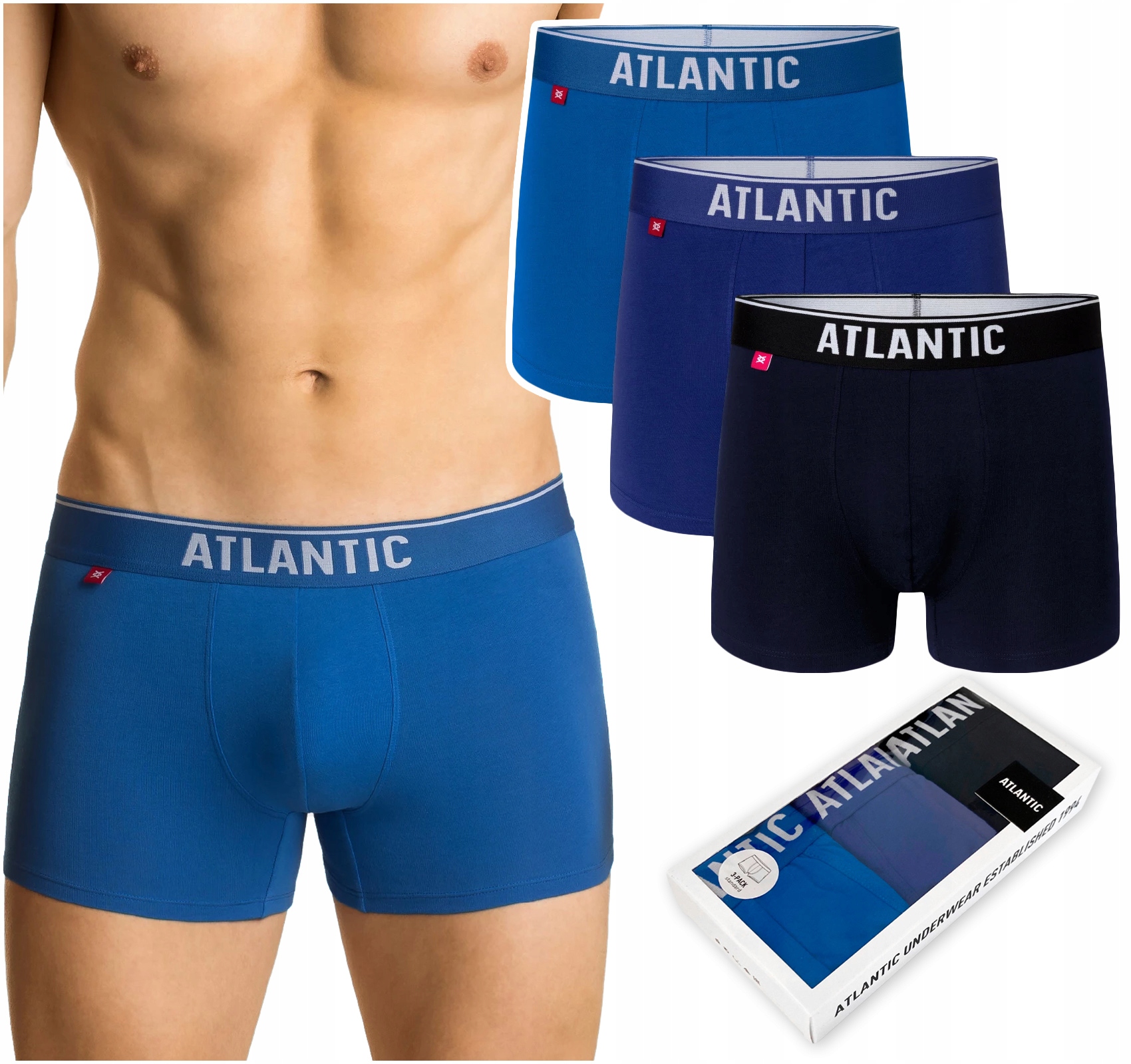 

Bokserki męskie 3-PAK szorty Atlantic 3MH-045 XXL