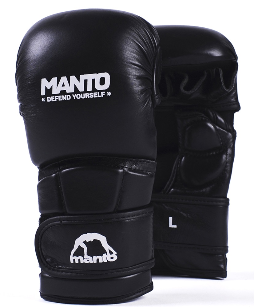 Manto rękawice treningowe Mma Pro czarne Skóra rozm. M