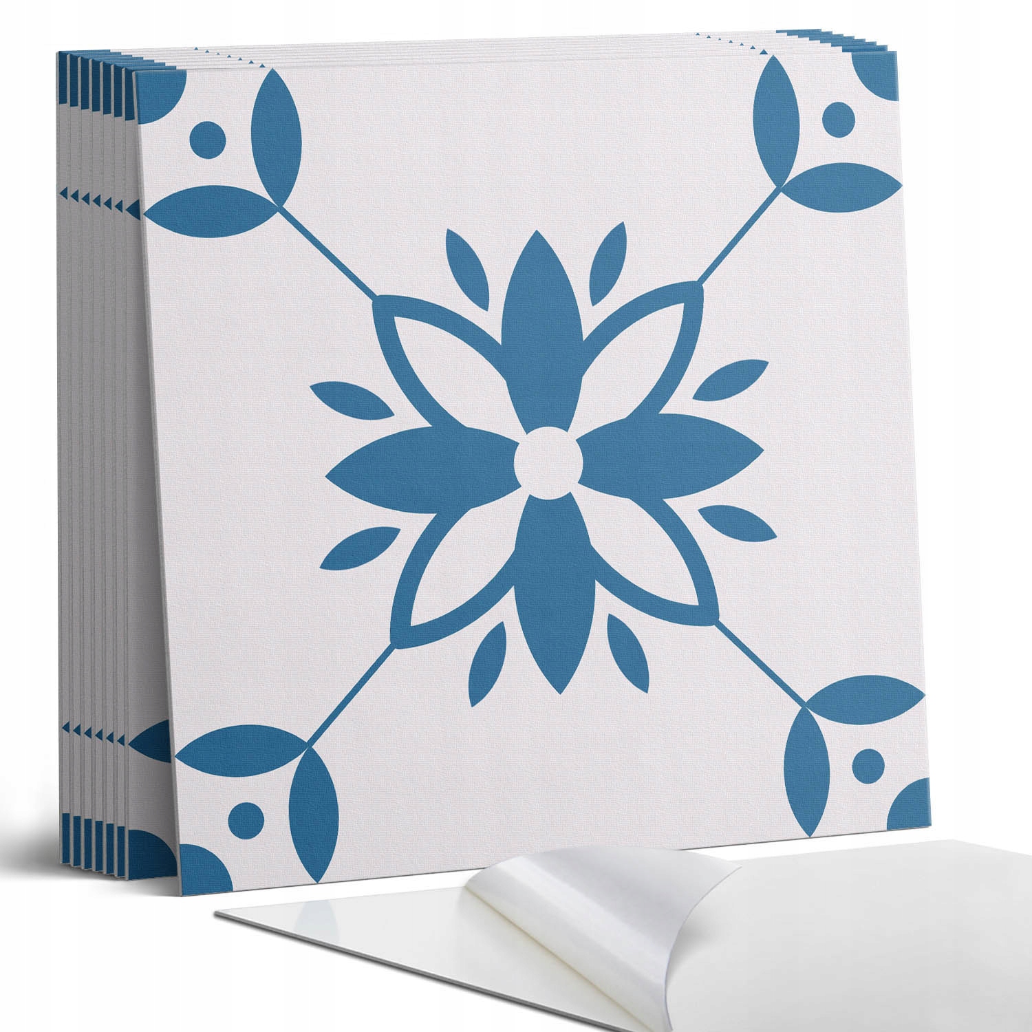 Vinylové dlaždice S Potiskem Květinový motiv se zelenými listy 9 x 30 x 30 cm