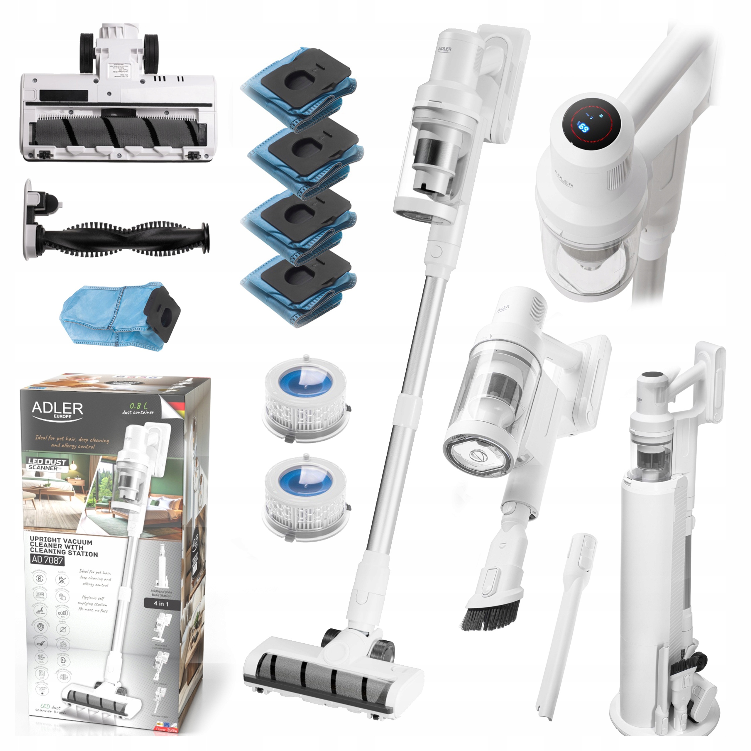 Odkurzacz Pionowy Bezprzewodowy Ręczny Bezworkowy Stacja Samoczyszcząca