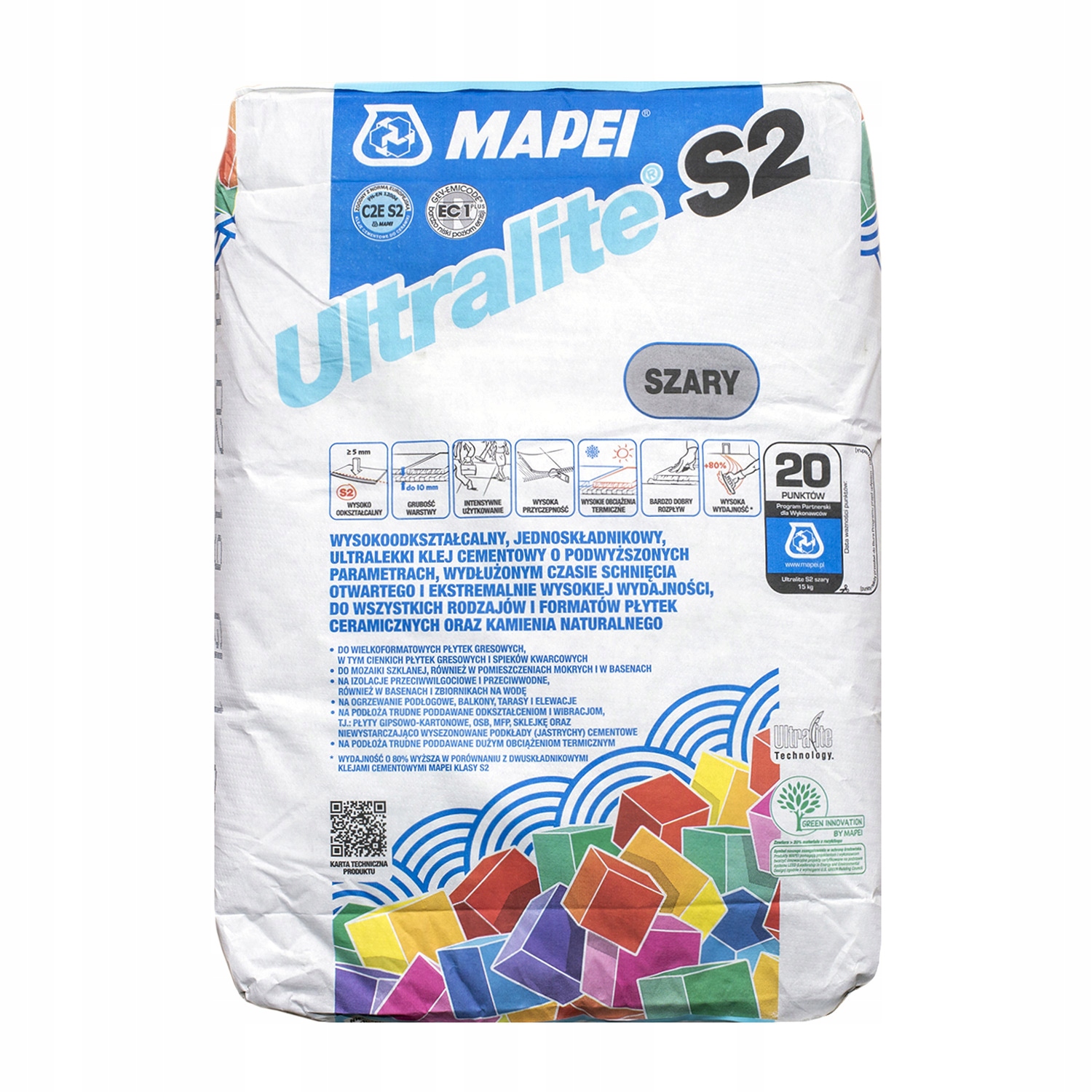 

Klej odkształcalny Mapei Ultralite S2-szary-15 kg
