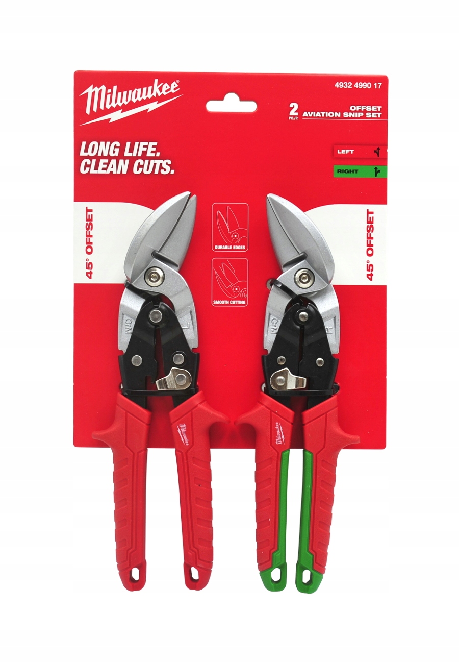 Zestaw nożyc Milwaukee 4932499017 do cięcia blachy prawe lewe 2 szt.