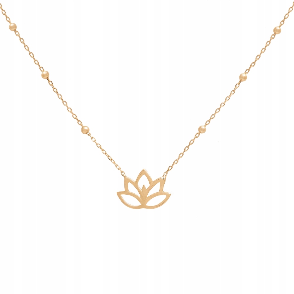 Naszyjnik pozłacany Ania Kruk złoty kwiat lotosu srebro 925