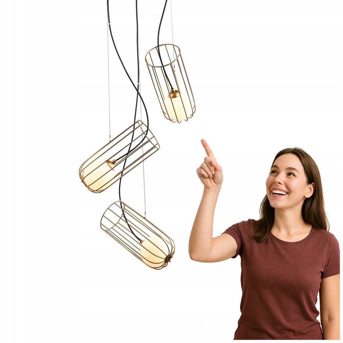 Moderní lampa Coco Zlatá 3-plamenná Italux