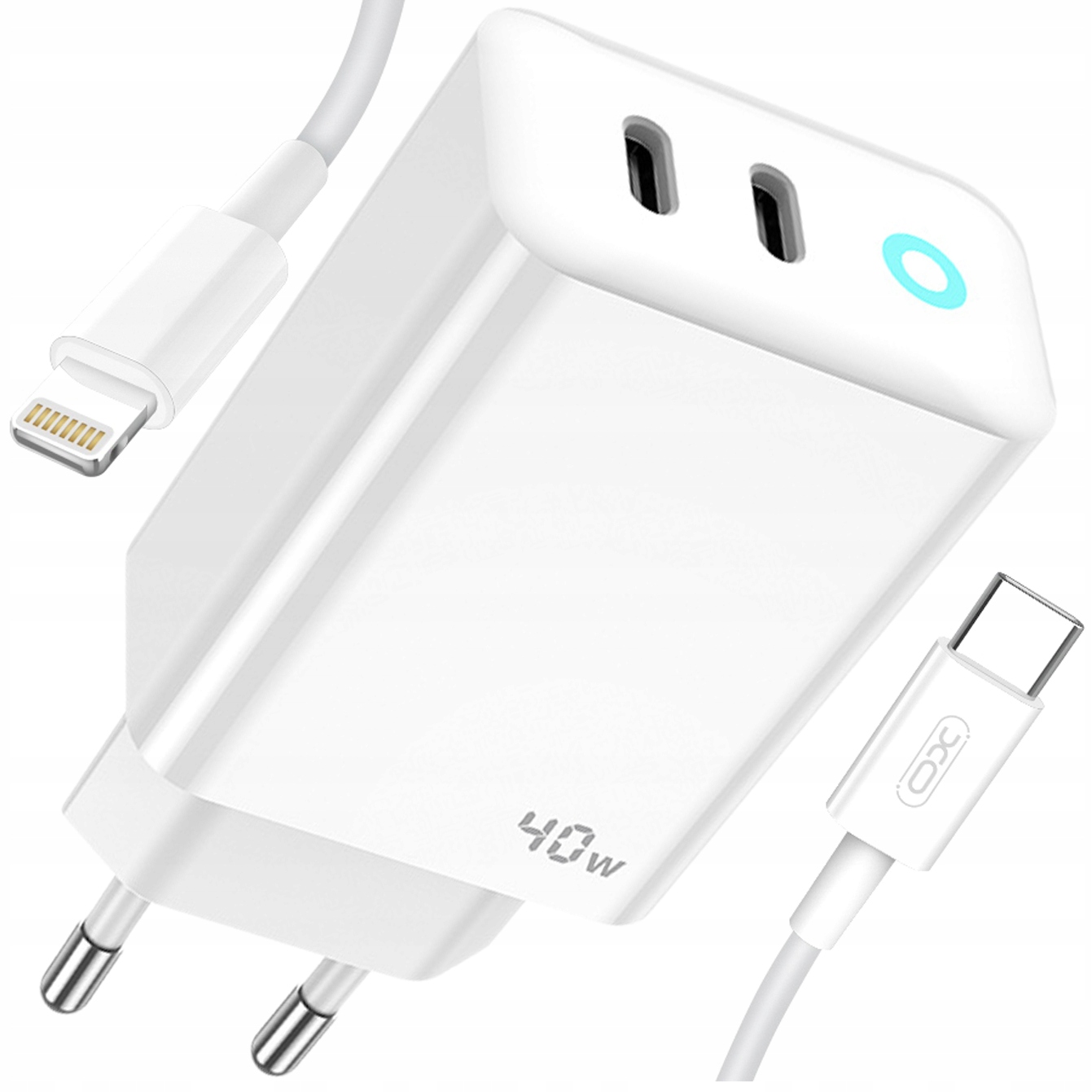 JELLICO Szybka Ładowarka 2x USB-C 40W DO IPHONE 11 12 13 14 PRO MAX