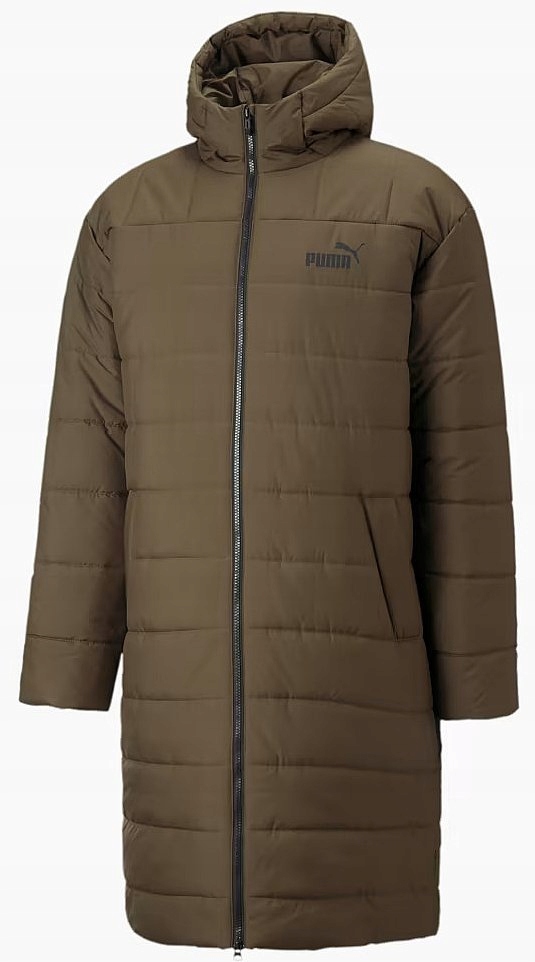 Zimní bunda pánská Puma Ess+ Hooded Padded Coat vel. S Dlouhý teplý kabát