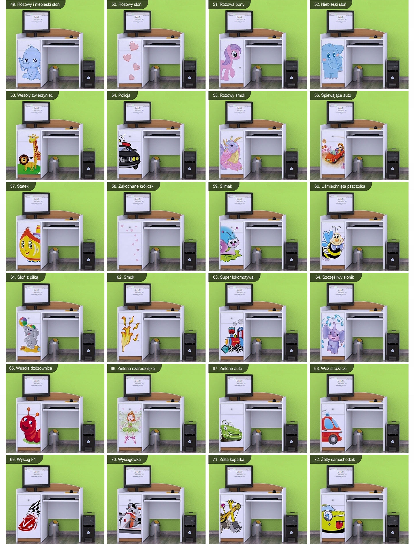 BIURKO HAPPY B09 - BUK - POKÓJ DZIECIĘCY Szerokość przestrzeni na nogi 70 cm