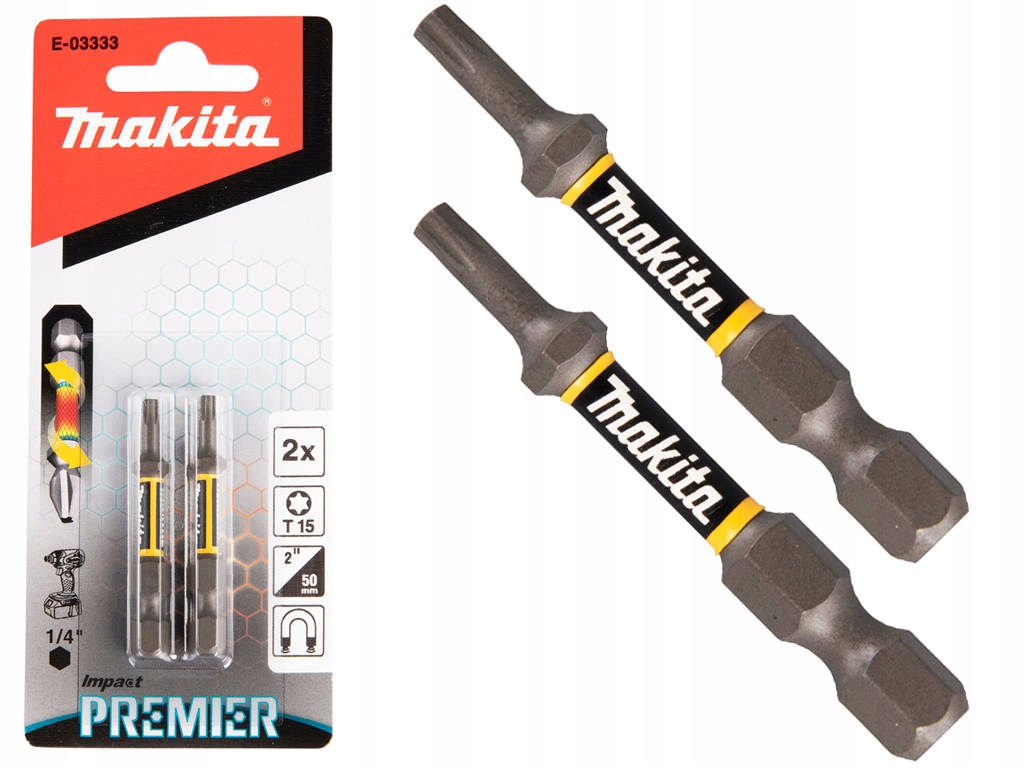 

Makita E-03333 Końcówki Wkrętakowe T15 50MM 2szt.