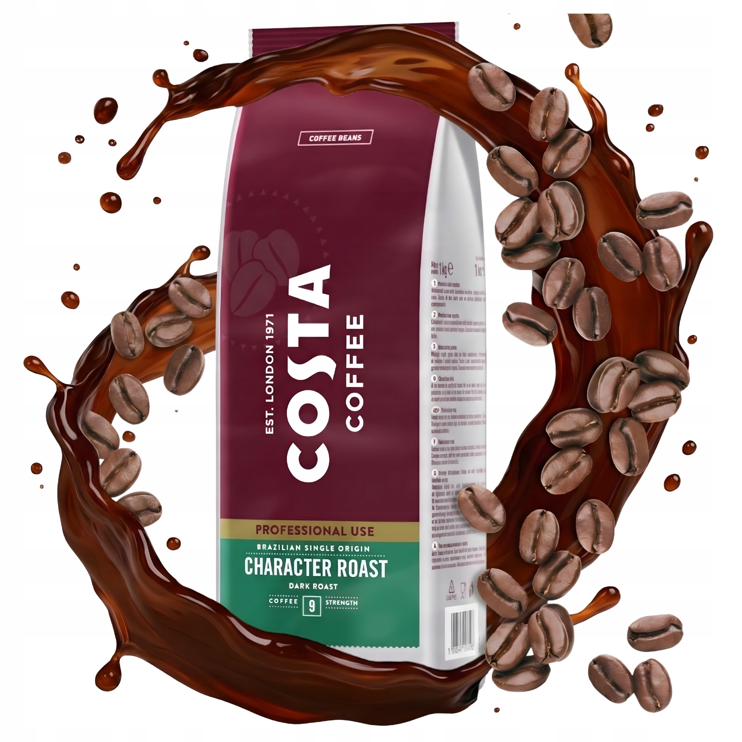 Levně Káva Zrnková Costa Coffee Arabica Caffe Crema Blend Dark Roast Brazil 1 kg
