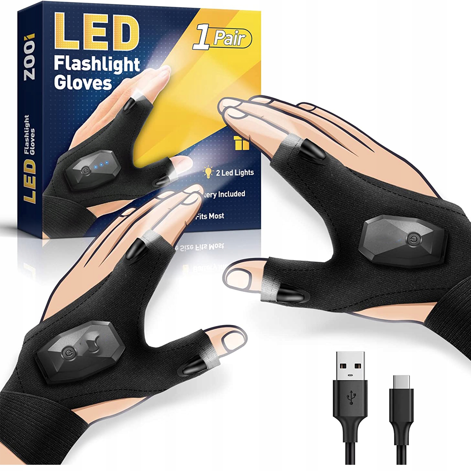 

Rękawiczki Led Usb Z Latarkami Na Palce Survival
