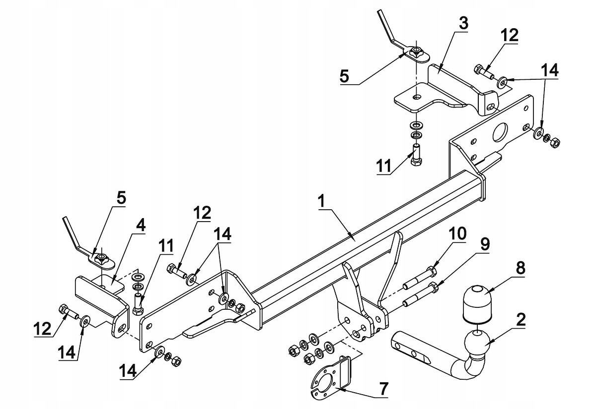 Hak holowniczy Fiat PANDA II 2004-2012 Producent Auto-hak