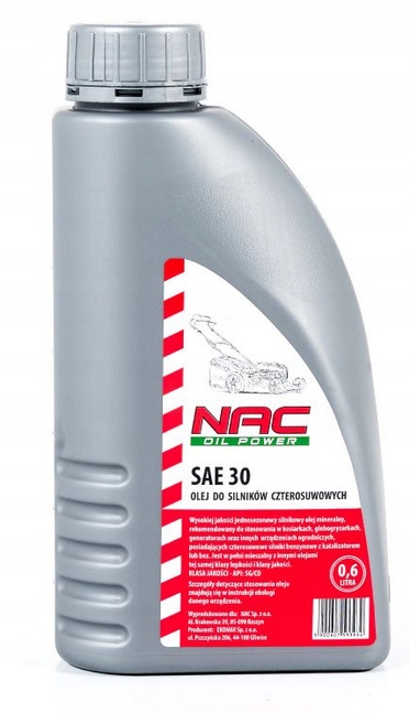 OLEJ DO KOSIAREK 0,6L 4-SUW NAC SAE30 SILNIKÓW